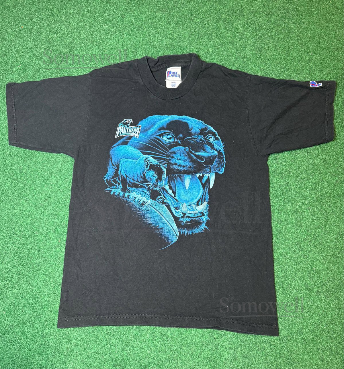 insane 90s Carolina Panthers Pro Player vintage t-shirt rare football small NFL_677