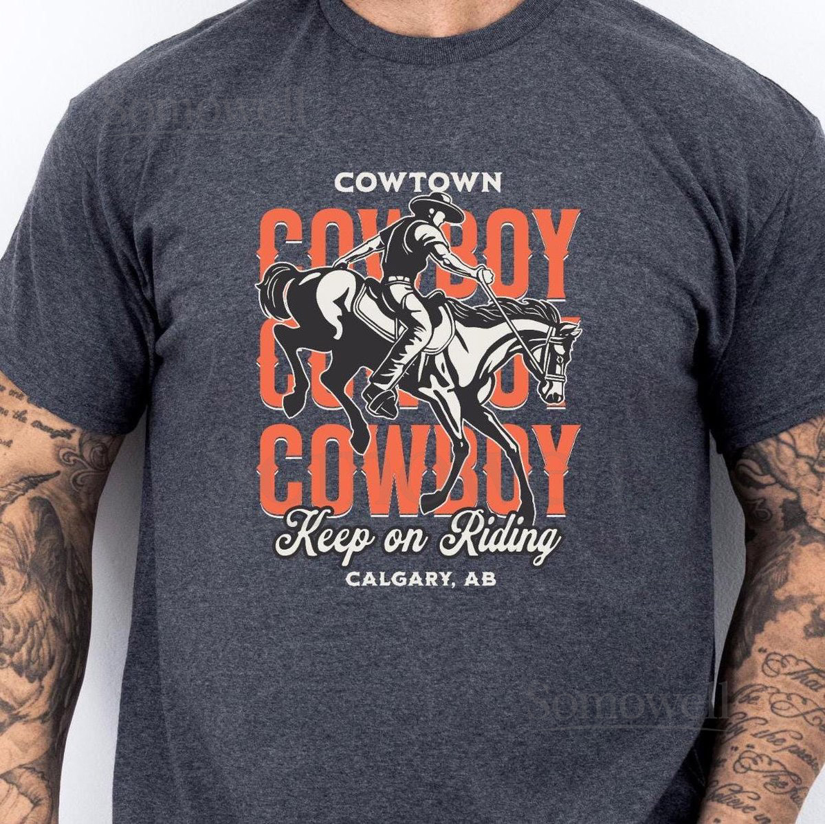 Calgary Cowboy Western T-shirt Cowtown Shirt for Rodeo Calgary Stampede Tee Gift for Alberta Cowboy_47