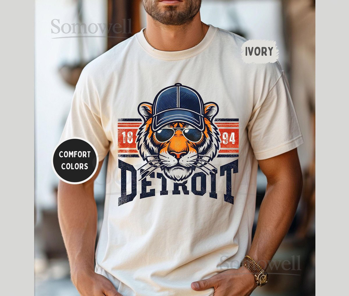 Detroit Baseball Comfort Colors T-shirt Vintage Baseball Tee Sports Fan Shirt Gift for Baseball Lover Distressed Baseball Shirt_116