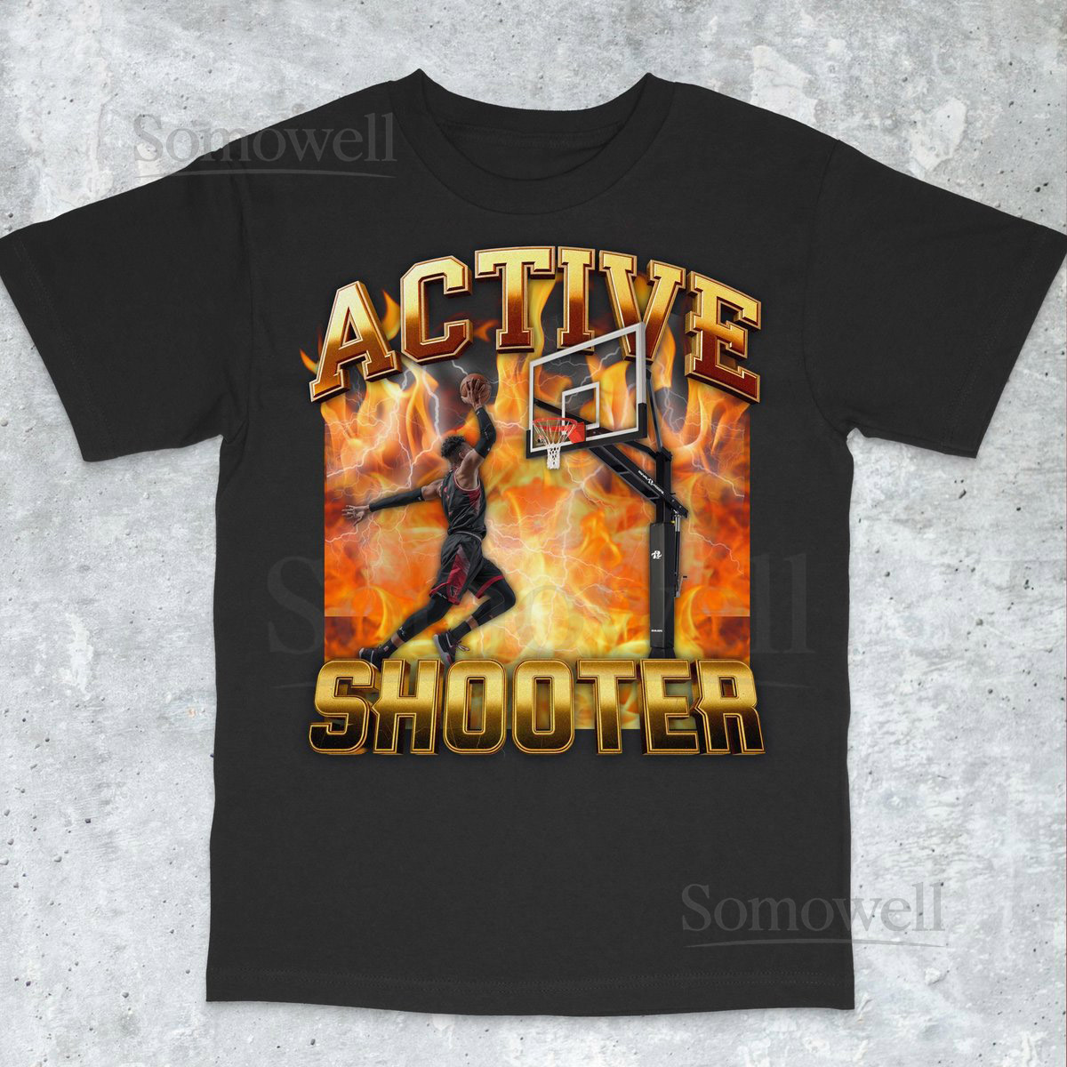 Active Shooter T-Shirt Tee Funny Meme Funny Meme T-Shirt Joke Tee Gift Shirt Trending Shirt Oddly Tee Active Shooter Basketball Shirt_8