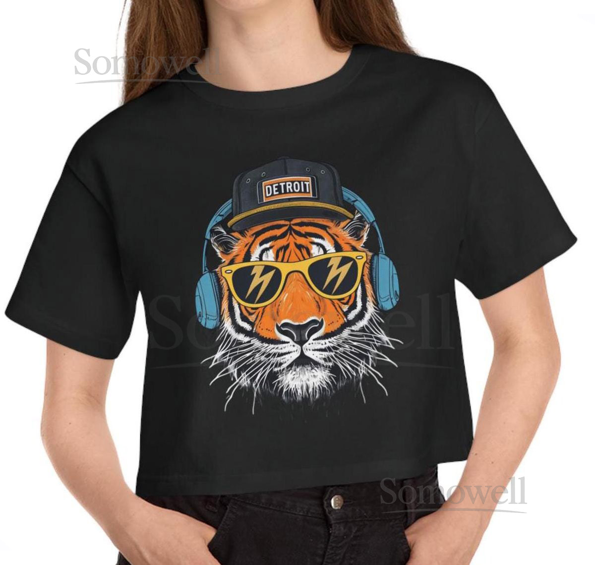 Cropped T-Shirt for Detroit Tigers Fans Detroit Grit Detroit 313 Detroit Baseball Tee Women's Champion Shirt_97