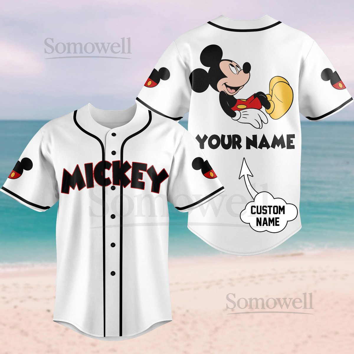 Custom Mickey Mouse Baseball Jersey Disney Baseball Team Movie Cartoon Baseball Shirt Disneyland Jersey Disneyworld Shirt Gifts_23