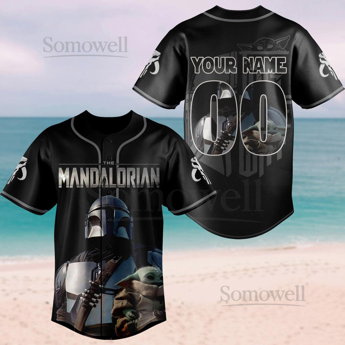 Custom The Mandalorian Baseball Jersey Star Wars Baseball Shirt Disney Movie Shirt Baby Yoda Shirt For Men Dad Athletic Jersey_41