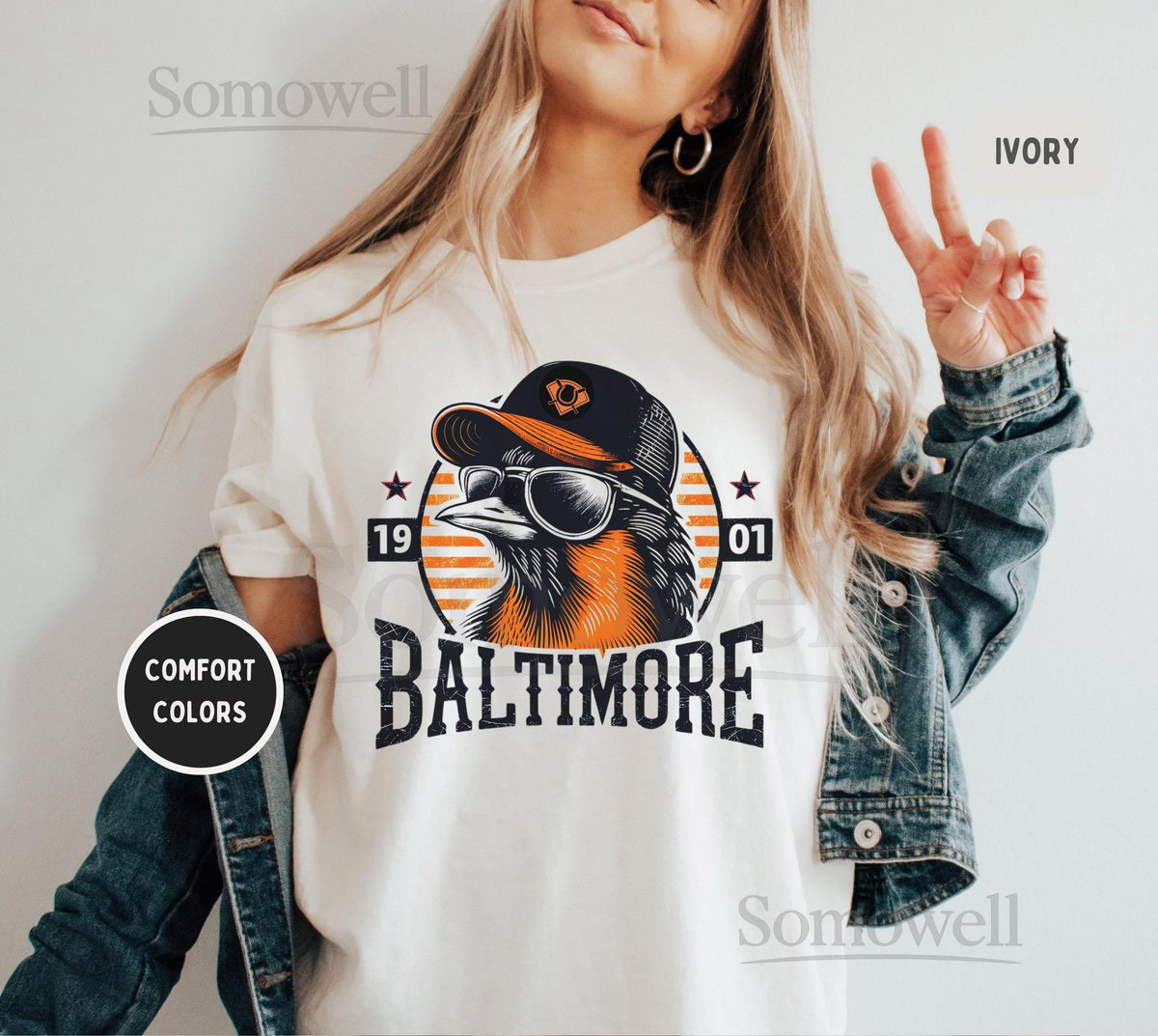 Baltimore Baseball Comfort Colors T-shirt Fan Gift Sports Team Apparel Baseball Lover Tee Game Day Shirt Bird tee_32