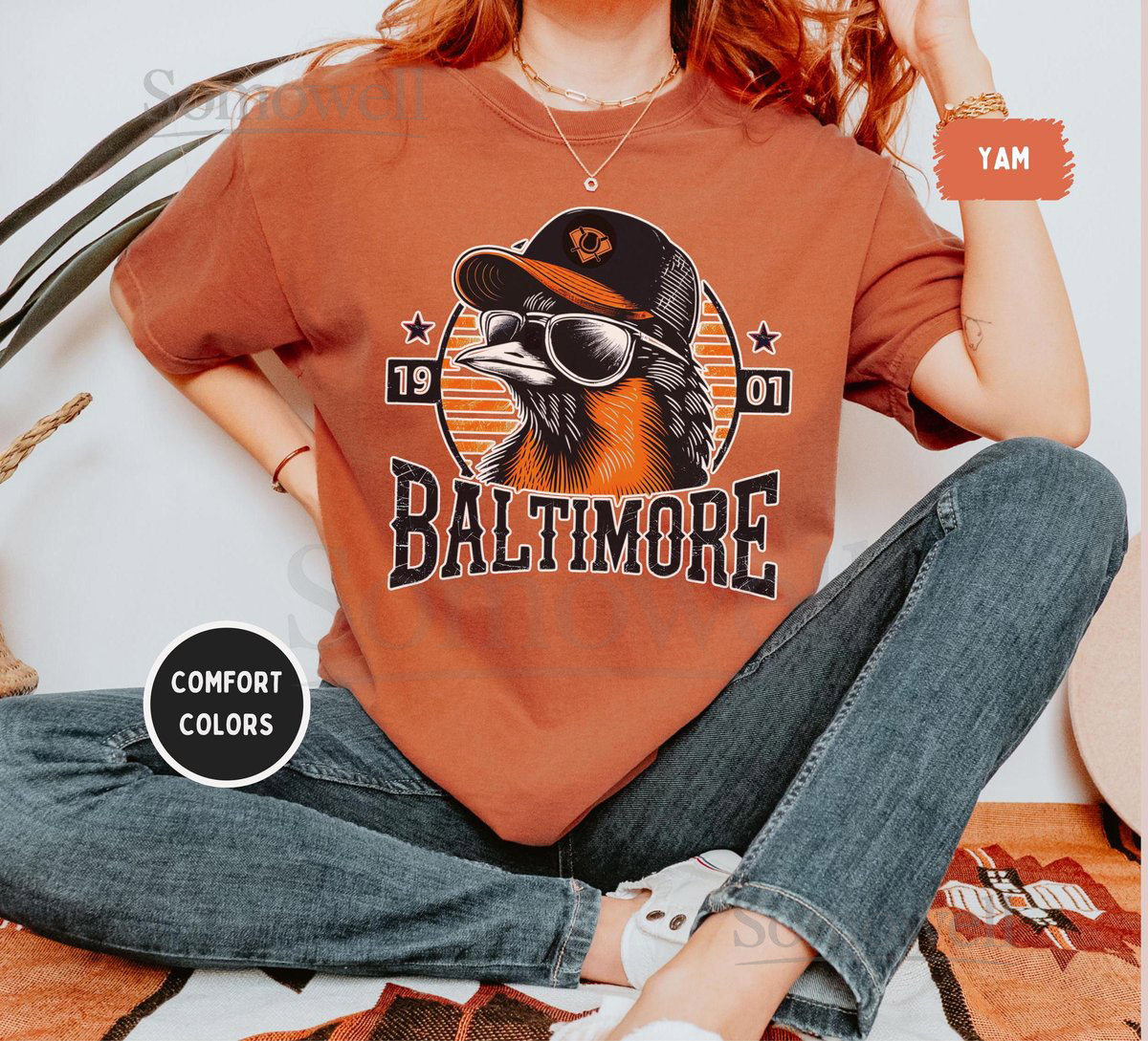 Baltimore Baseball Comfort Colors T-shirt Fan Gift Sports Team Apparel Baseball Lover Tee Game Day Shirt Bird tee_33