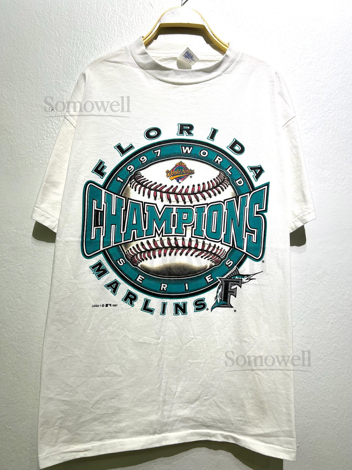 Vintage 1990s Florida Marlins 1997 World Series Champions MLB Baseball Miami Retro Sports T Shirt_966