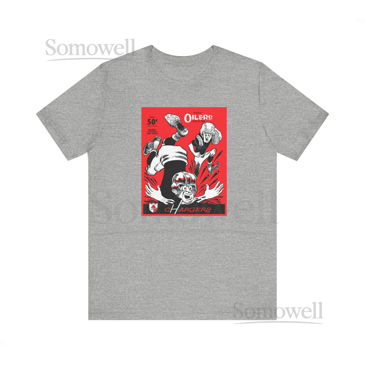 Vintage 1964 Football San Diego Chargers Houston Oilers Unisex Tee Sports Fan Shirt Retro Football Tee Game Day Apparel Vintage Sports_778