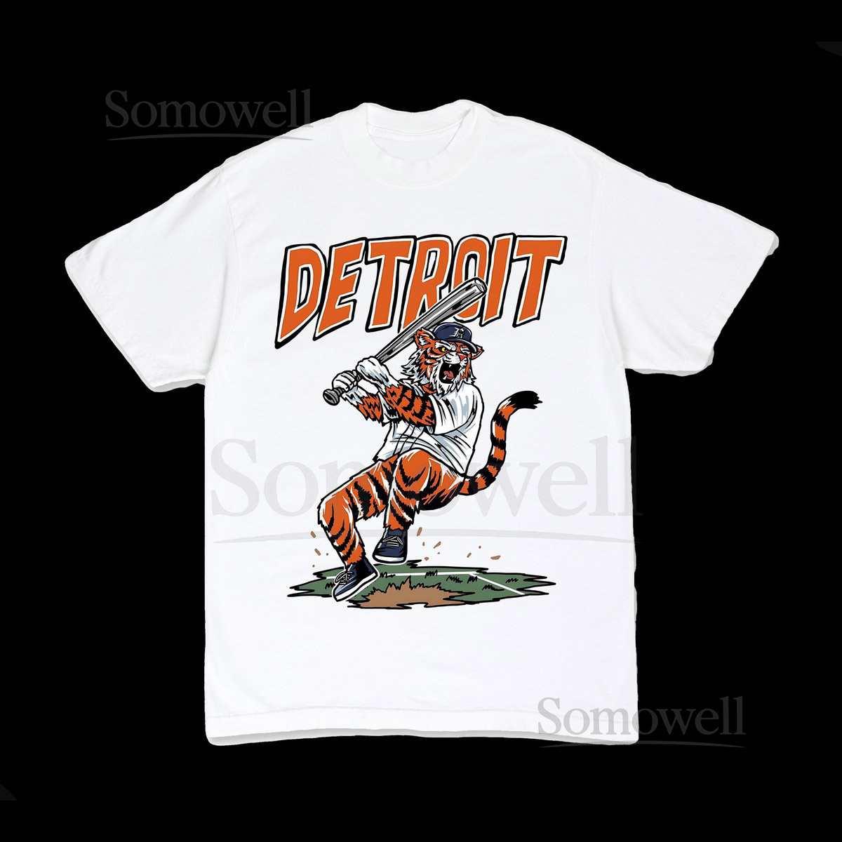 Detroit Baseball Mascot Shirt USA Cotton Heavyweight Tee_128