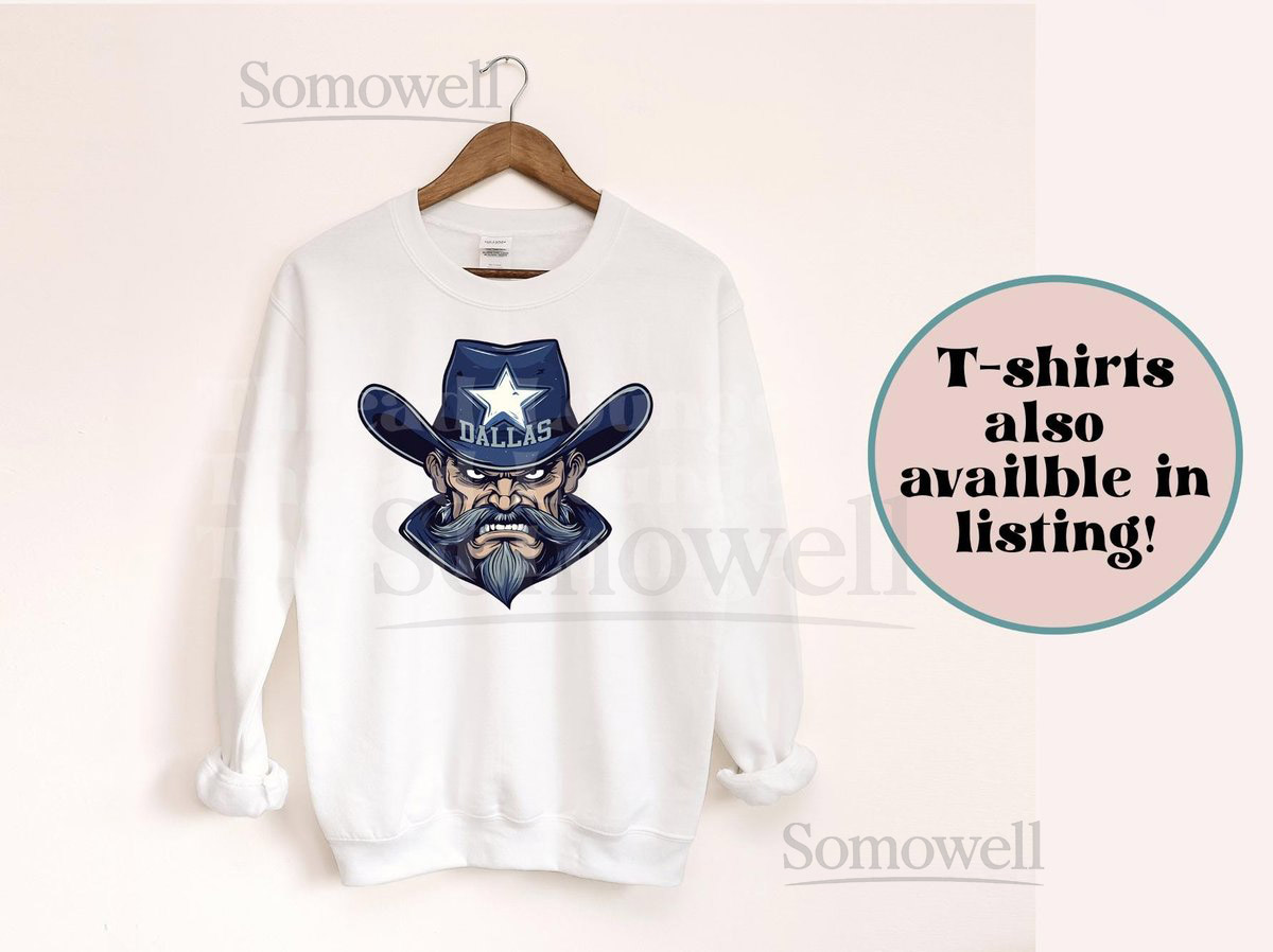 Dallas Cartoon Crewneck Sweatshirt T-Shirt Vintage Tee shirt T-shirt gifts for her For Him DTG Football Fans Gifts Game_111