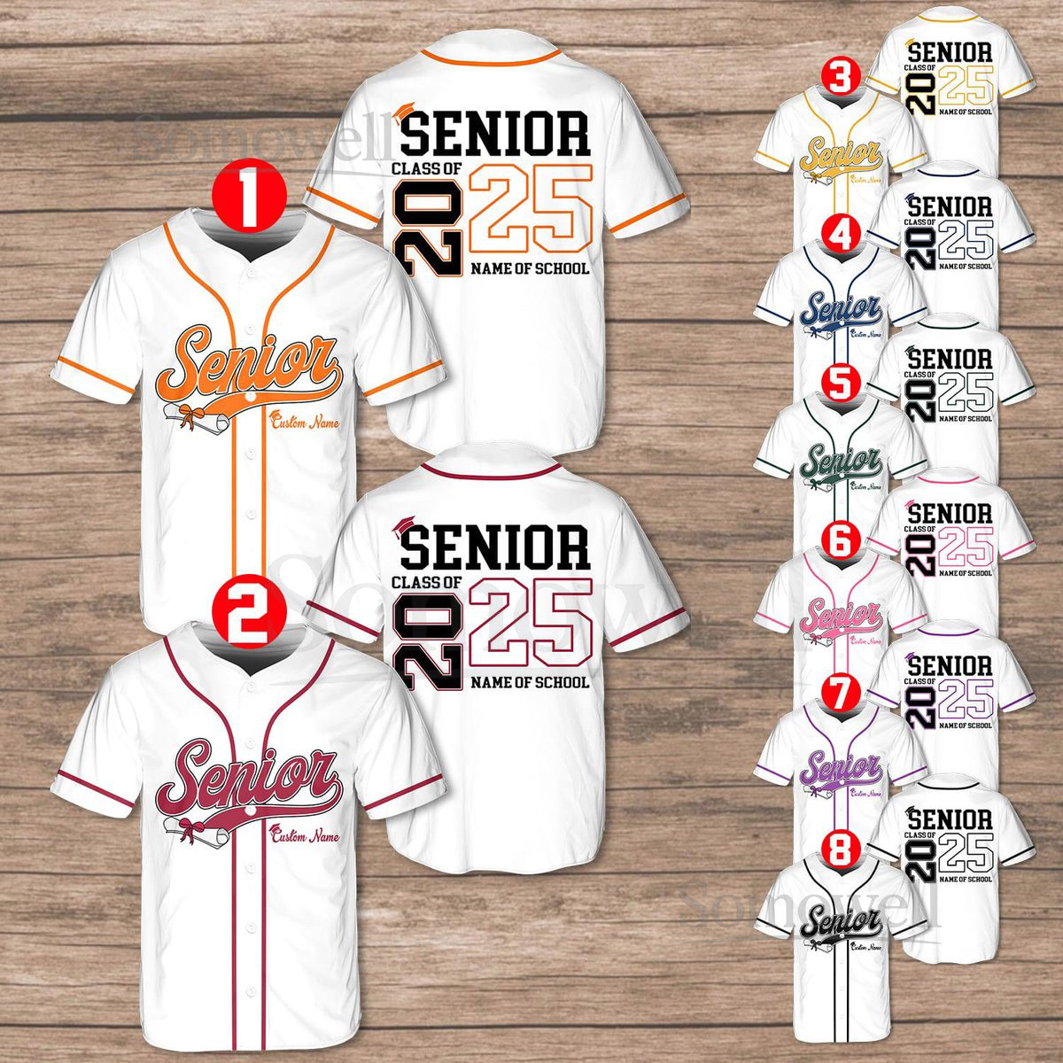 Personalized Senior 2025 Baseball Jersey with Name School Name Custom YouthAdult Senior Shirt Senior Graduation 2025 Gifts_396