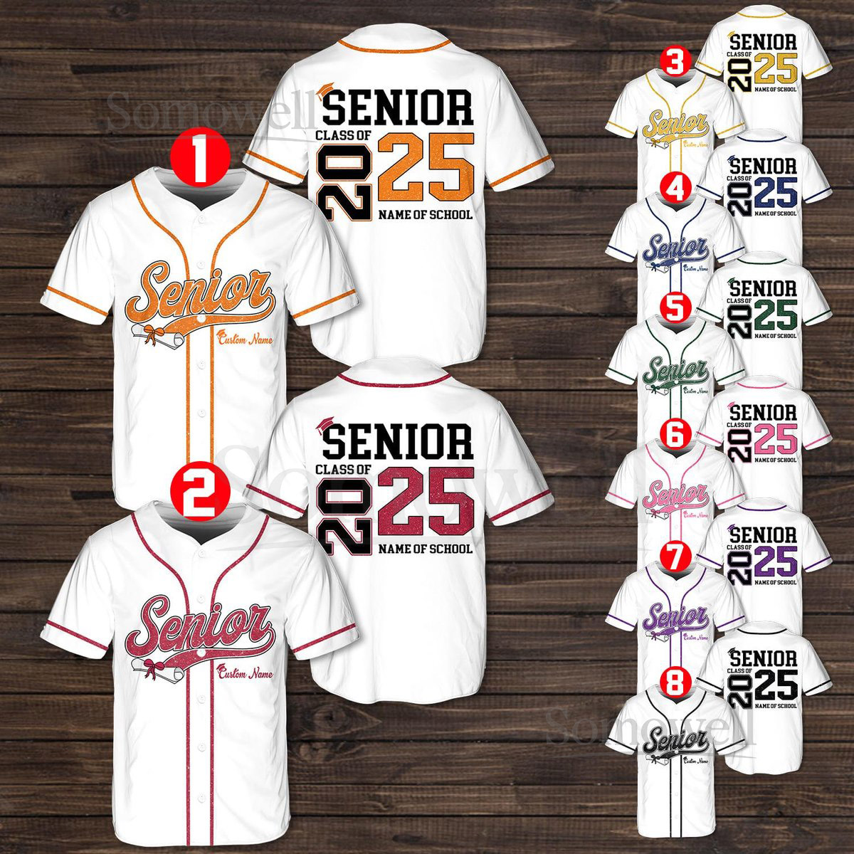 Personalized Glitter Senior 2025 Baseball Jersey with Name School Name Custom YouthAdult Senior Shirt Senior Graduation 2025 Gifts_146