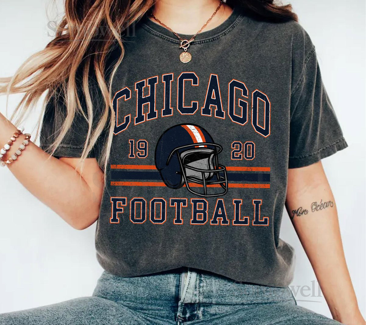 Comfort ColorsChicago Bear shirt Chicago Football Shirt Bear Football TshirtChicago Football Fan Retro TshirtChicago Football Gift_599