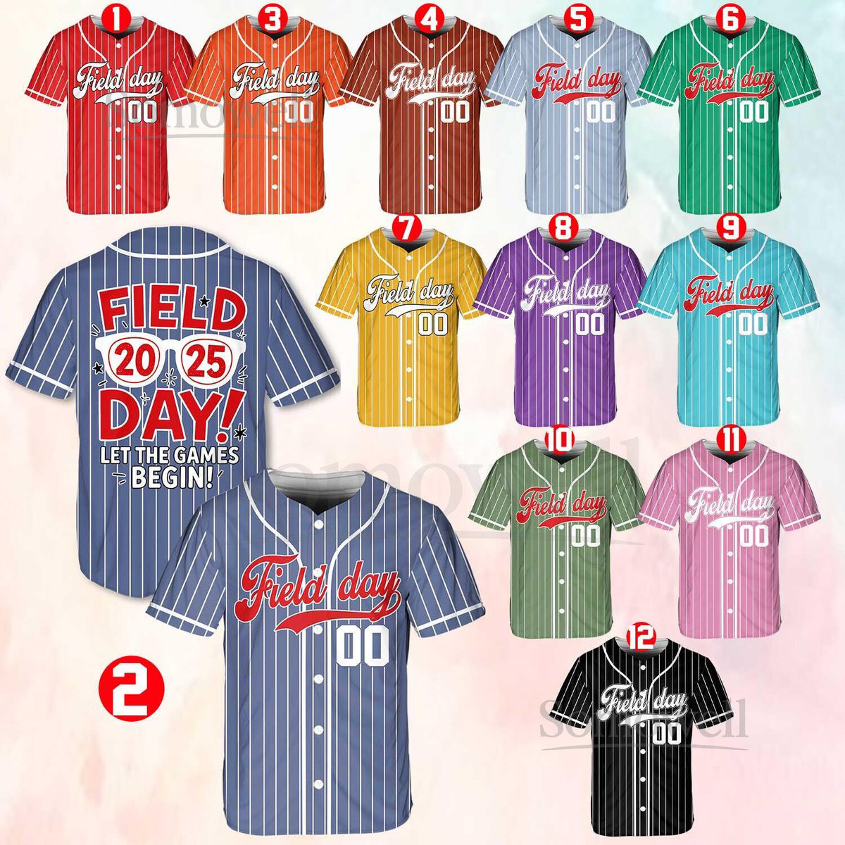 Personalized Field Day Baseball Jersey Custom Name Baseball Jersey Shirt Baseball Jersey Uniform For School Field Day Fun Day Oufit_101