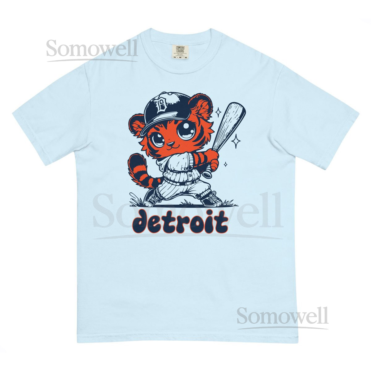 Detroit Tigers Chibi T-Shirt Kawaii Baseball Fan Tee_236