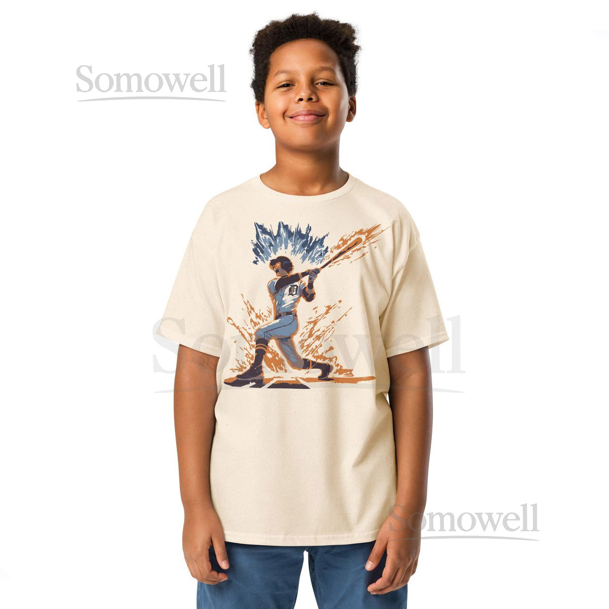 Detroit Tigers Anime T-Shirt Japanese Streetwear Baseball Tee_232