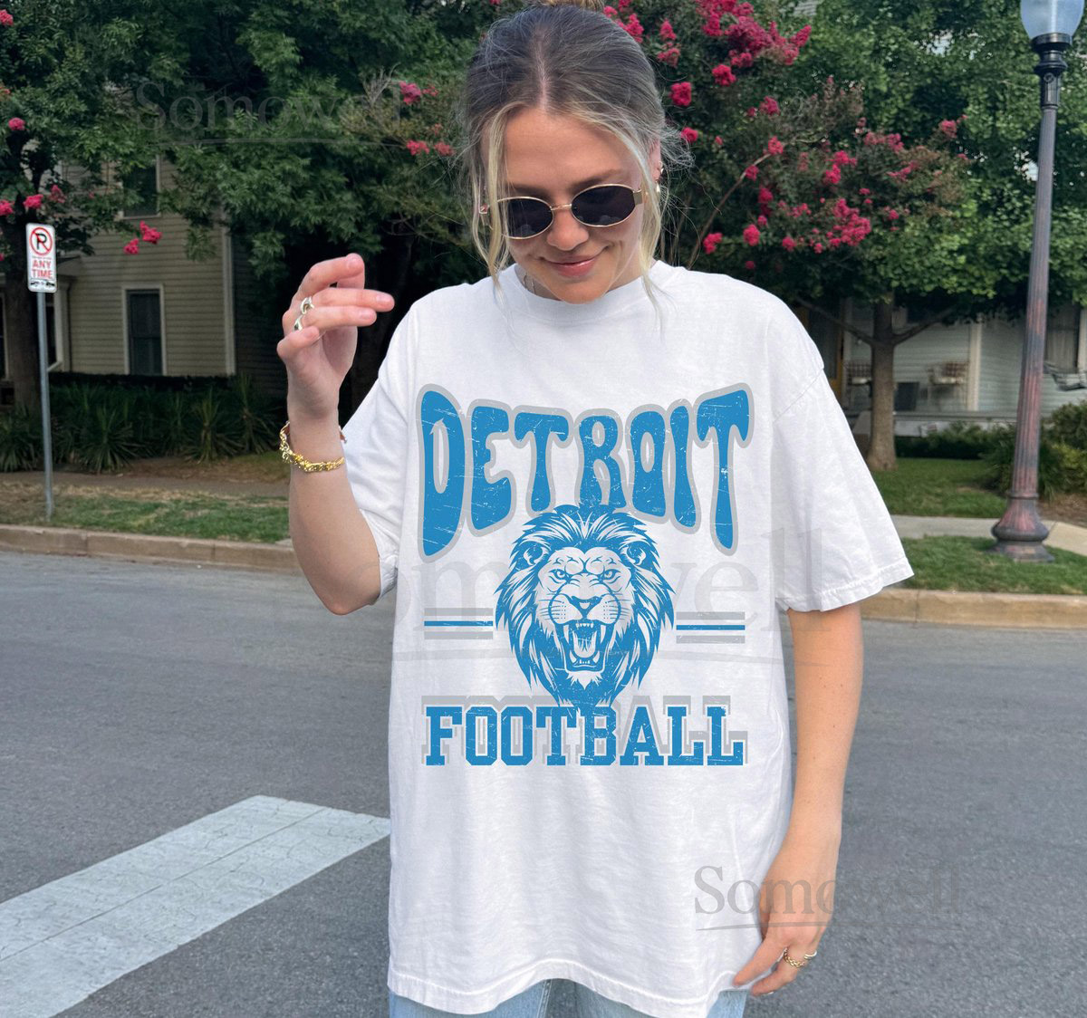 Detroit Football T-Shirt Comfort Colors Vintage Style Tee_155
