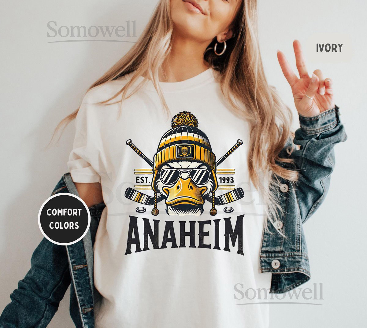 Anaheim Hockey Comfort Colors T-shirt Unisex Tee Duck Sports Fan Apparel Gift for Hockey Lover Vintage Style Shirt_17