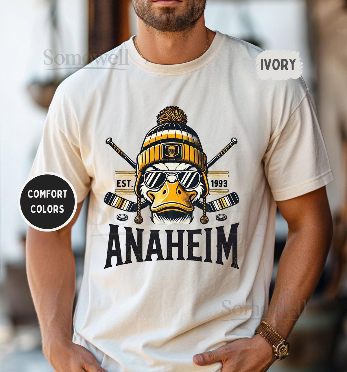 Anaheim Hockey Comfort Colors T-shirt Unisex Tee Duck Sports Fan Apparel Gift for Hockey Lover Vintage Style Shirt_18