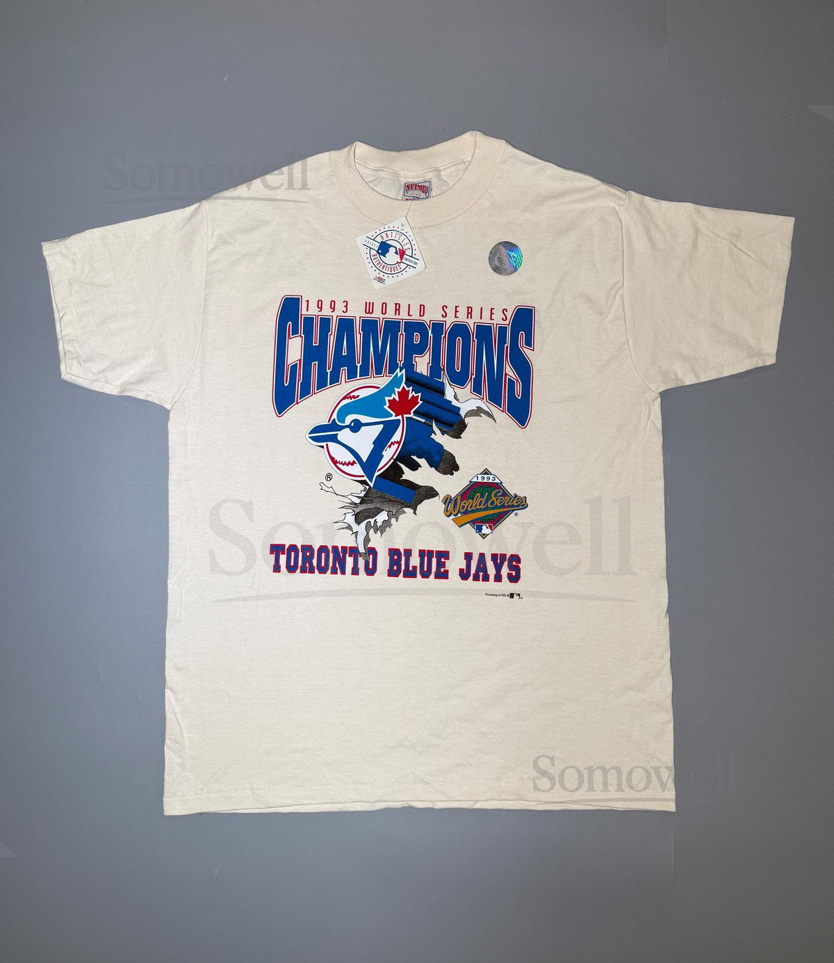 Nutmeg CCM T-Shirt Toronto Blue Jays World Series Champions 1993 Joe Carter Single Stitch Canada Baseball Made in USA New with tags Sz XL_43
