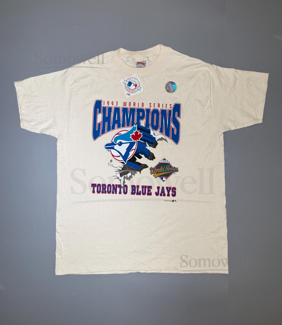 Nutmeg CCM T-Shirt Toronto Blue Jays World Series Champions 1993 Joe Carter Single Stitch Canada Baseball Made in USA New with tags Sz XL_720