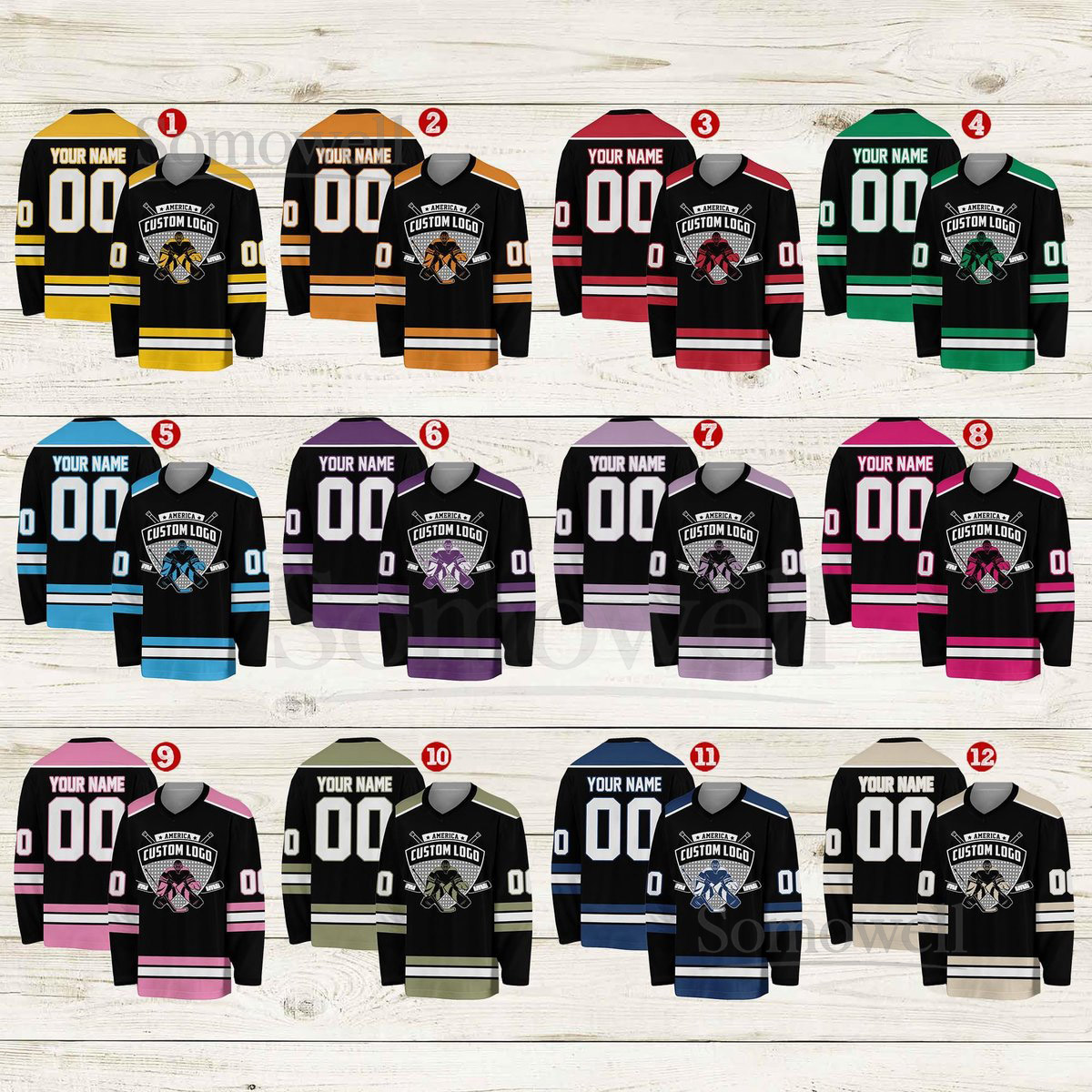 Personalized Team Name Number And Logo Hockey Jersey Custom Name Ice Hockey Jersey Hockey Jersey Uniform For Hockey Fans Hockey Lovers_703