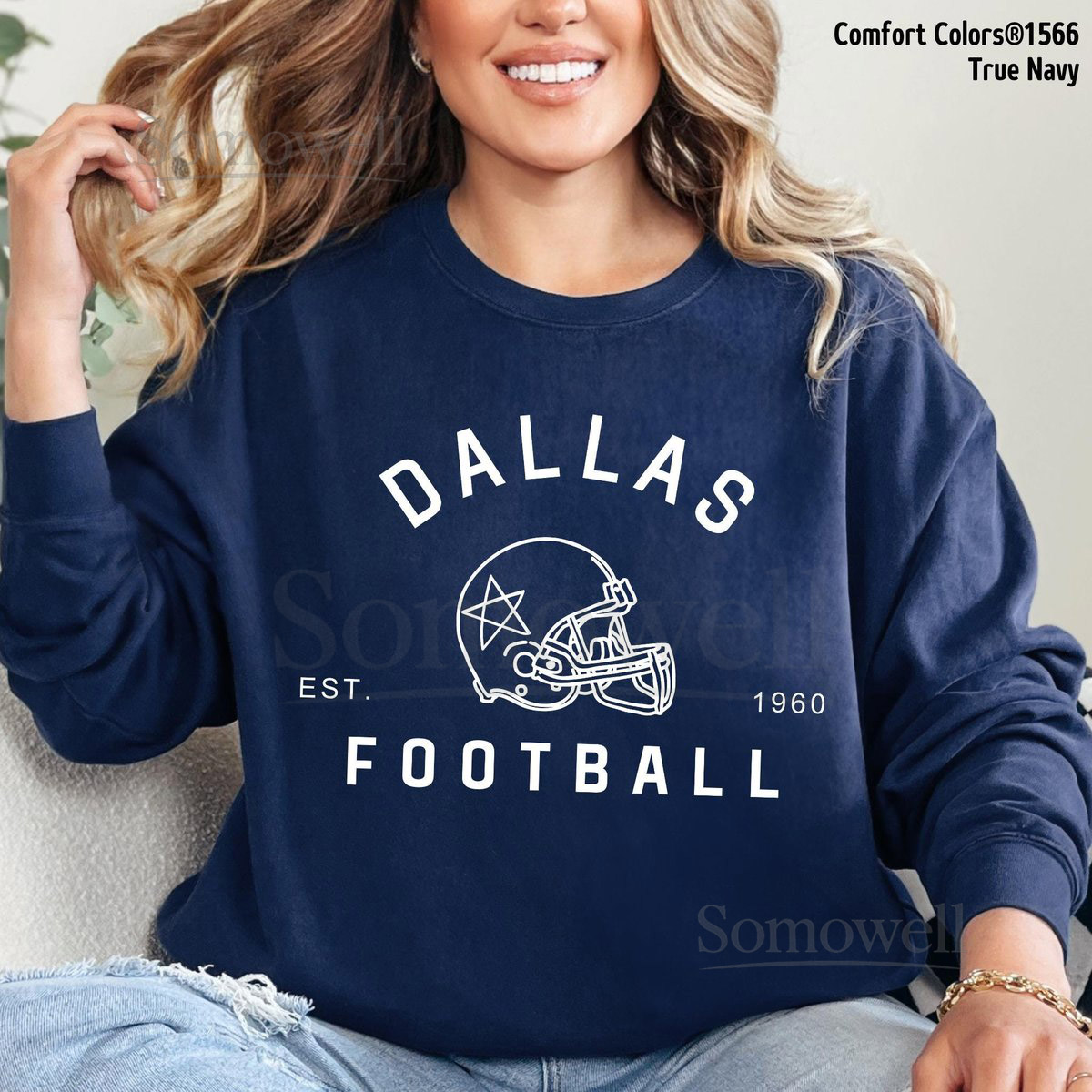 Dallas Football Jersey Shirt - Cowboy Vintage Comfort Color Tees Mommi Me Sweatshirt 24-01_216