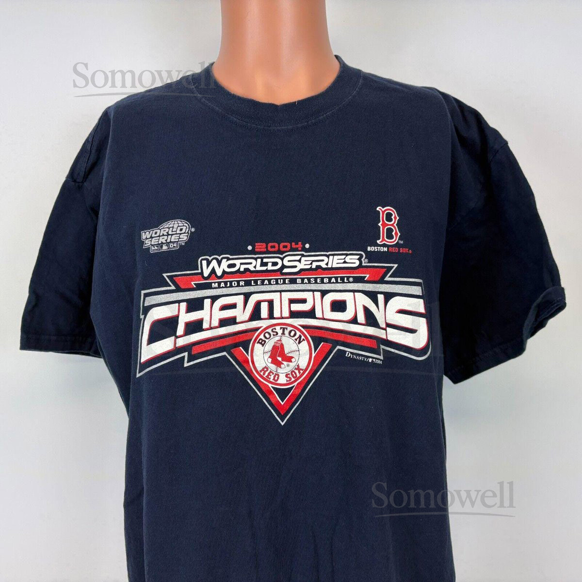 Vintage Boston Red Sox T Shirt Mens Size XL Blue 2004 MLB World Series Champions_677