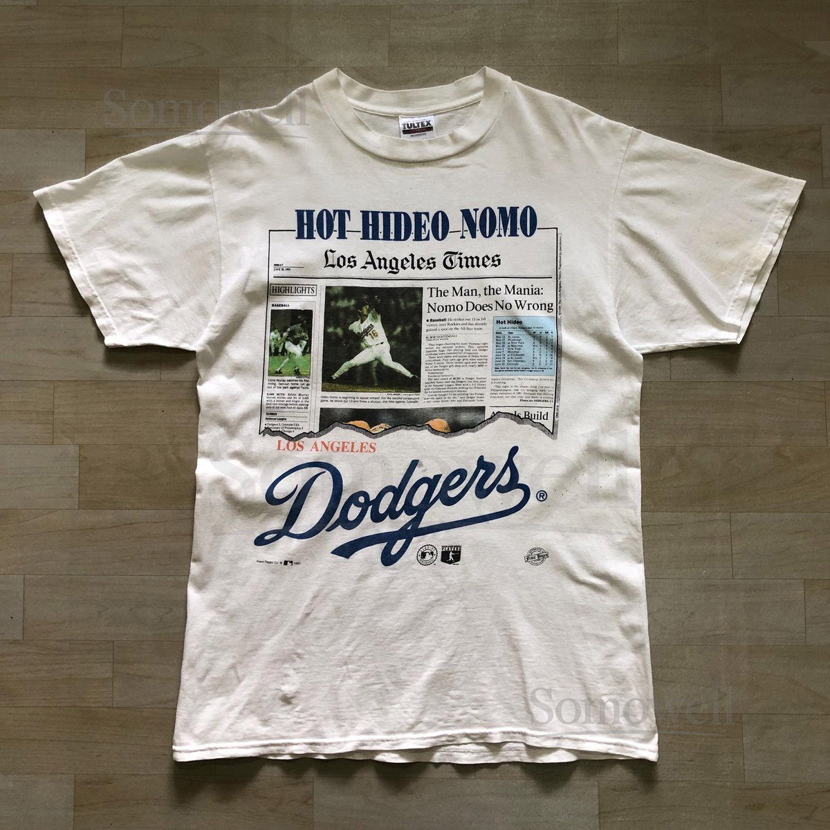 Vintage 1995 Lagendary Hideo Nomo MLB LA Dodgers Tee M size_998