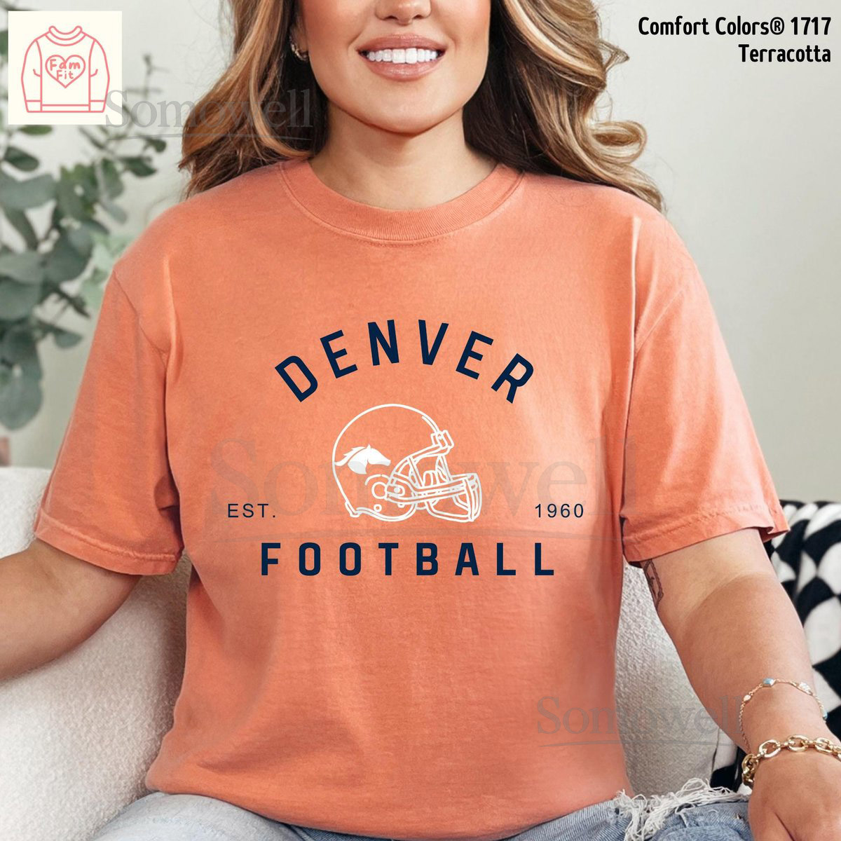 Denver Football Jersey Shirt - Bronco Vintage Comfort Color Tees Mommi Me Sweatshirt 14-02_345
