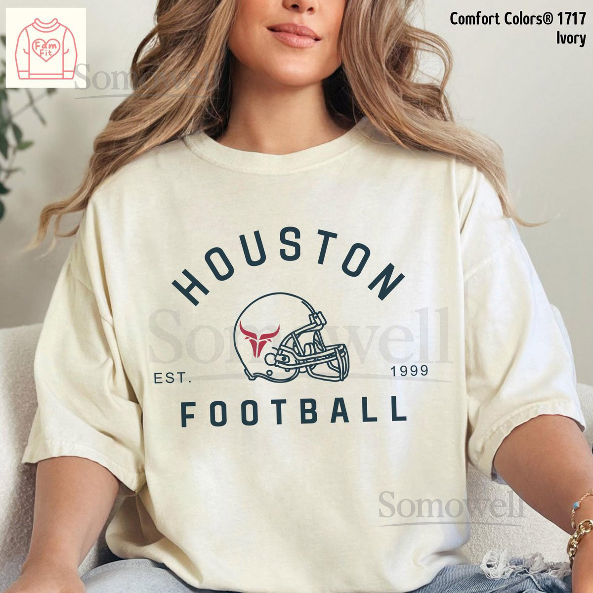 Houston Football Jersey Shirt - Texan Vintage Comfort Color Tees Mommi Me Sweatshirt_235