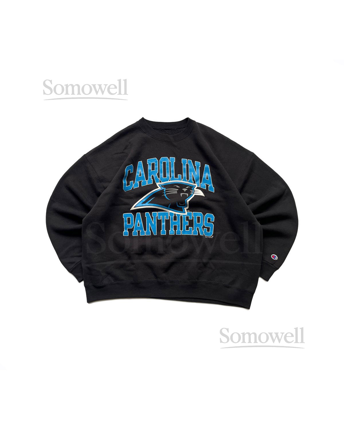 Vintage 90s Carolina Panthers Baggy Crewneck Sweatshirt Black Size XL_924