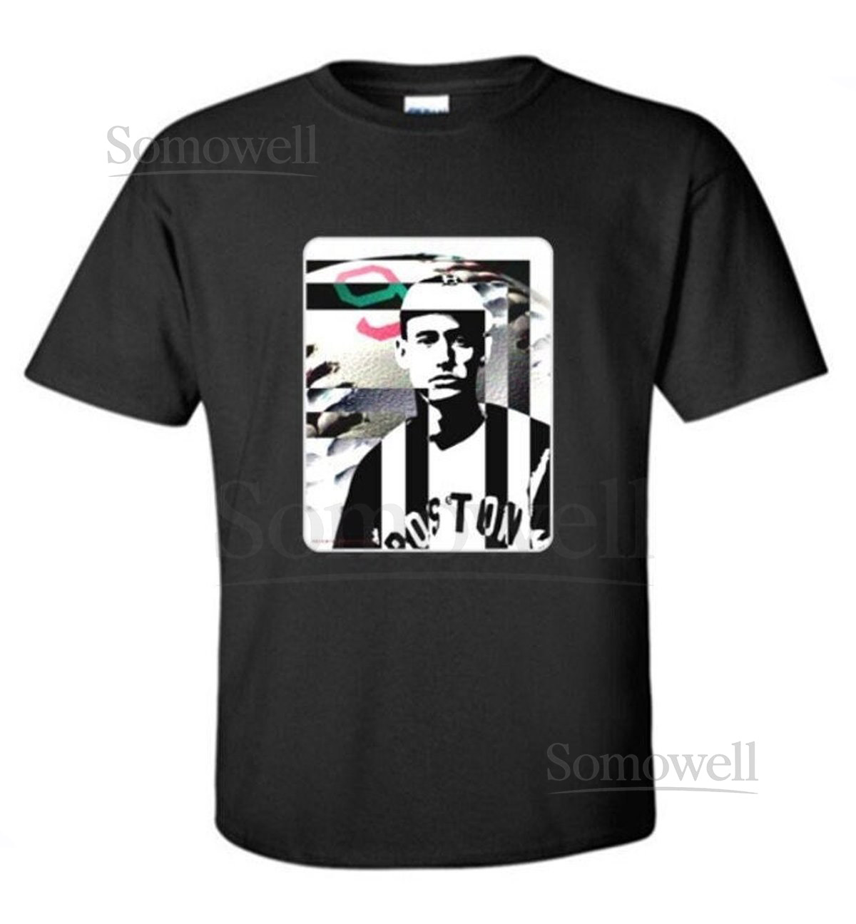 Ted Williams 9 - Boston -- Classic Beantown Baseball Adult Black Crew Tshirt - BoSox -T1_556