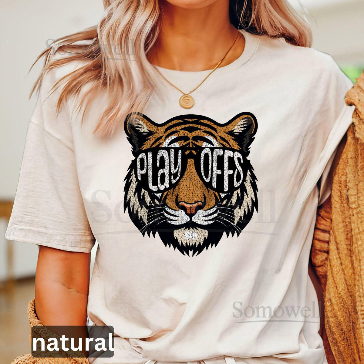 Tigers Playoffs Unisex Tee Tigers Graphic Tee Baseball Fan Shirt Tiger with Sunglasses Shirt Game Day Apparel Gift for Tiger Fan_805