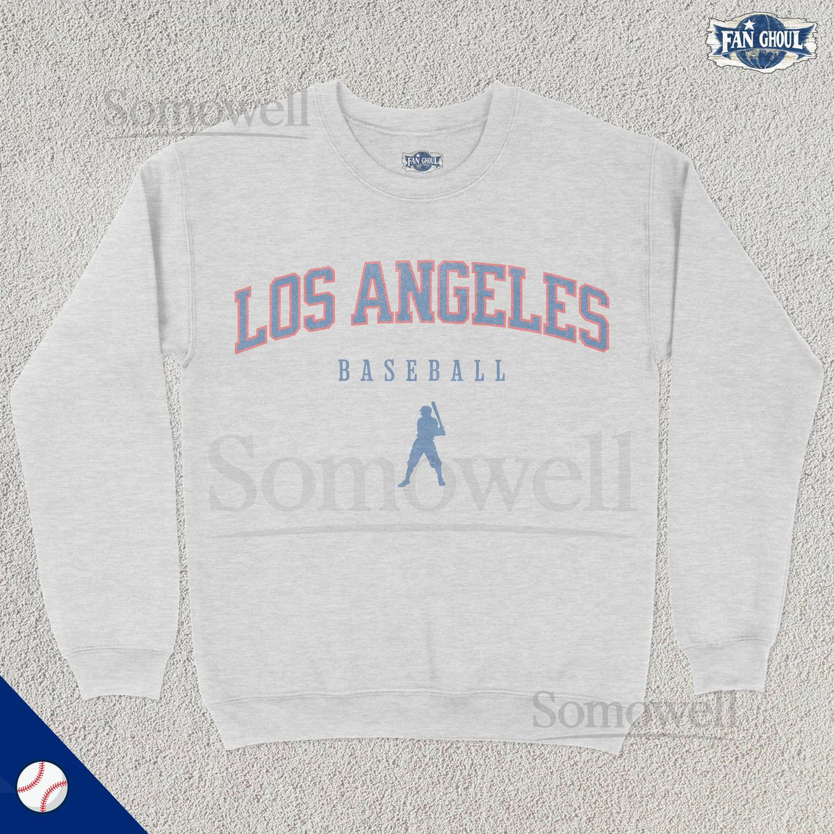 Los Angeles Baseball Varsity Sweatshirt Sports Crewneck College Sweater Baseball Fan Gift Baseball Lover Apparel Vintage Retro Dodger_609