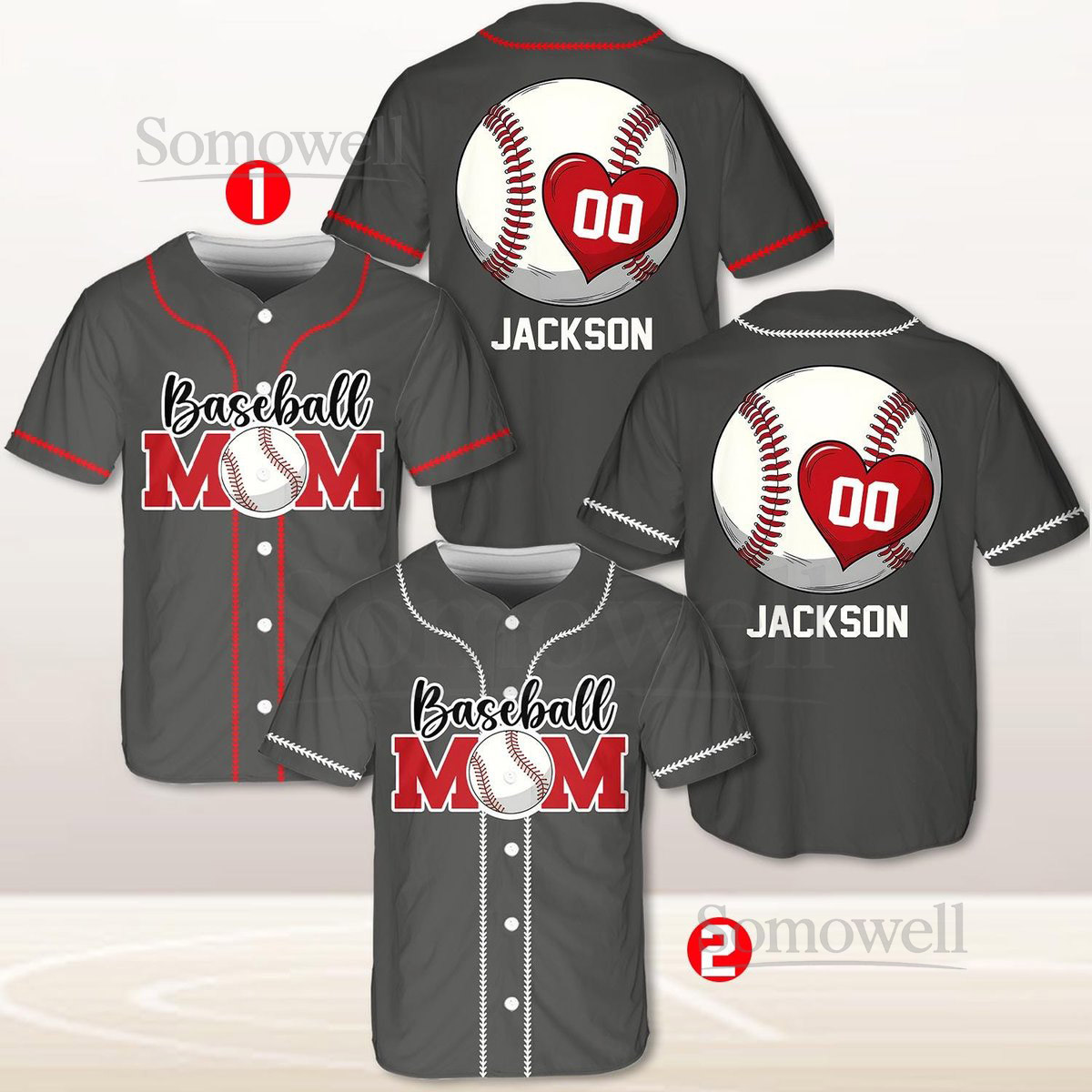 Personalized Baseball Mom Jersey Custom Name Number Baseball Jersey Game Day Shirt for Proud Moms Softball Baseball Fan Gift_030