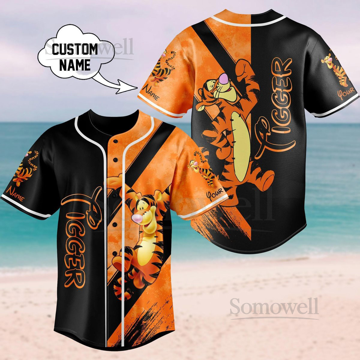 Custom Tigger Baseball Jersey Disney Winnie The Pooh Baseball Team Movie Cartoon Baseball Shirt Jersey Men Women Disney Vacation_42