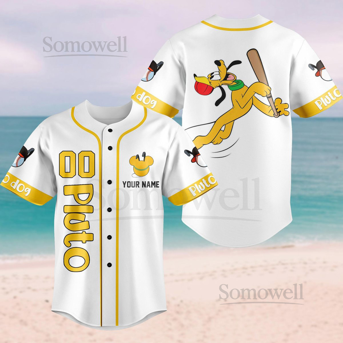 Custom Pluto Dog Baseball Jersey Disney Baseball Team Movie Cartoon Baseball Shirt Disneyland Jersey Men Women Disneyworld Gift_27
