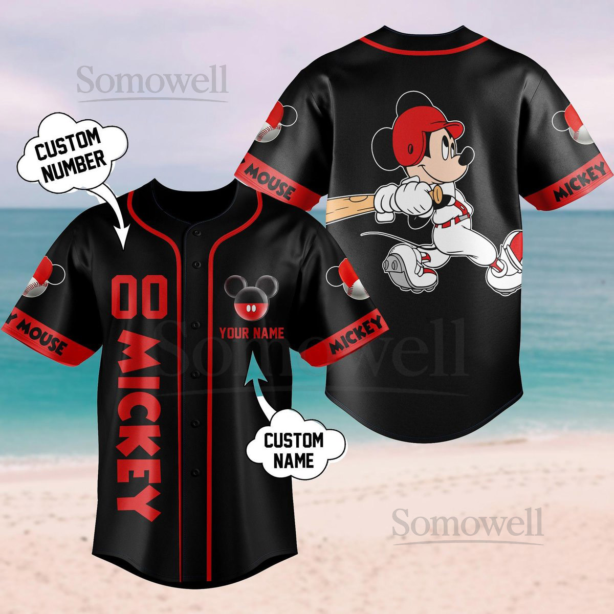 Custom Mickey Mouse Baseball Jersey Disney Baseball Team Shirt Movie Cartoon Baseball Shirt Disneyland Jersey Disneyworld Gifts_24
