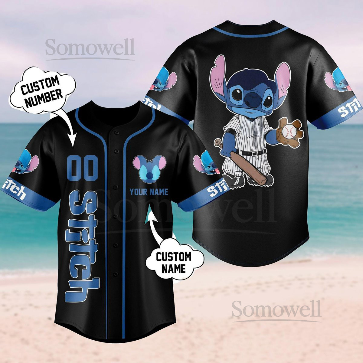 Custom Stitch Baseball Jersey Disney Lilo And Stitch Baseball Team Movie Cartoon Baseball Shirt Disneyland Jersey Disneyworld Gifts_37