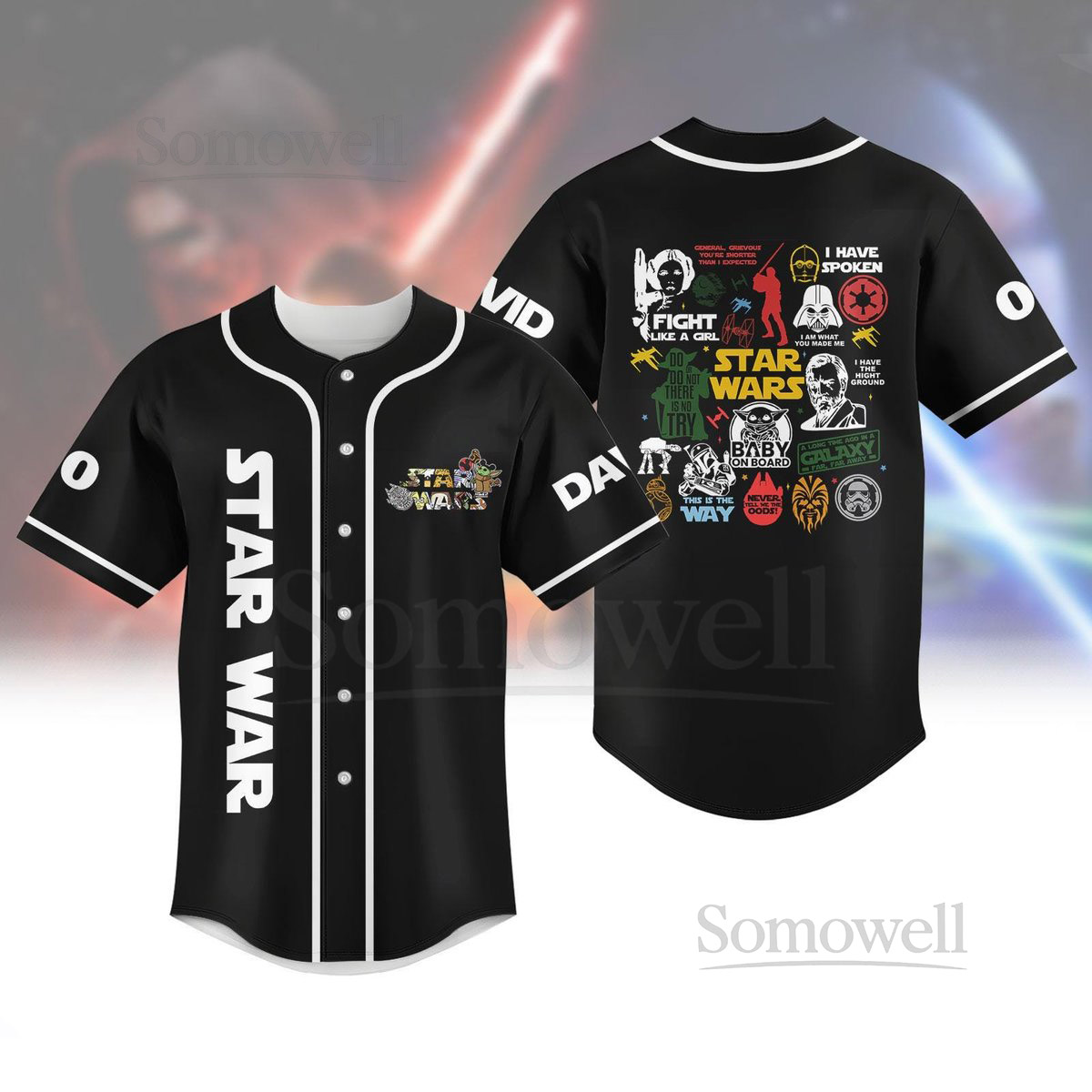 Custom Star Wars Baseball Jersey Disneyworld Star Wars Shirt May The Force Be With You Shirt Galaxy's Edge Shirt Star Wars Day Gift_33