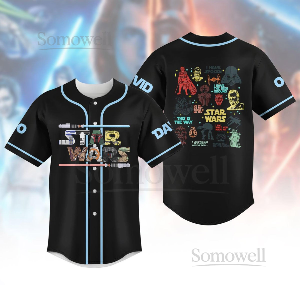 Custom Star Wars Baseball Jersey Disney Star Wars Baseball Shirt Star Wars Characters Shirt Galaxy's Edge Shirt Star Wars Fan Gift_32