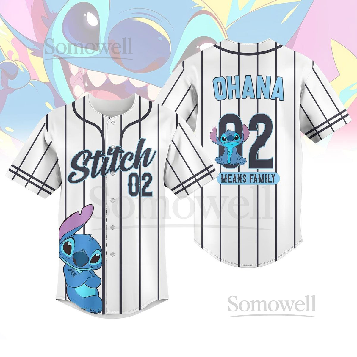 Custom Stitch Striped Baseball Jersey Disney Lilo And Stitch Baseball Shirt Disneyland Family Matching Shirt WDW Disney World Shirt_39