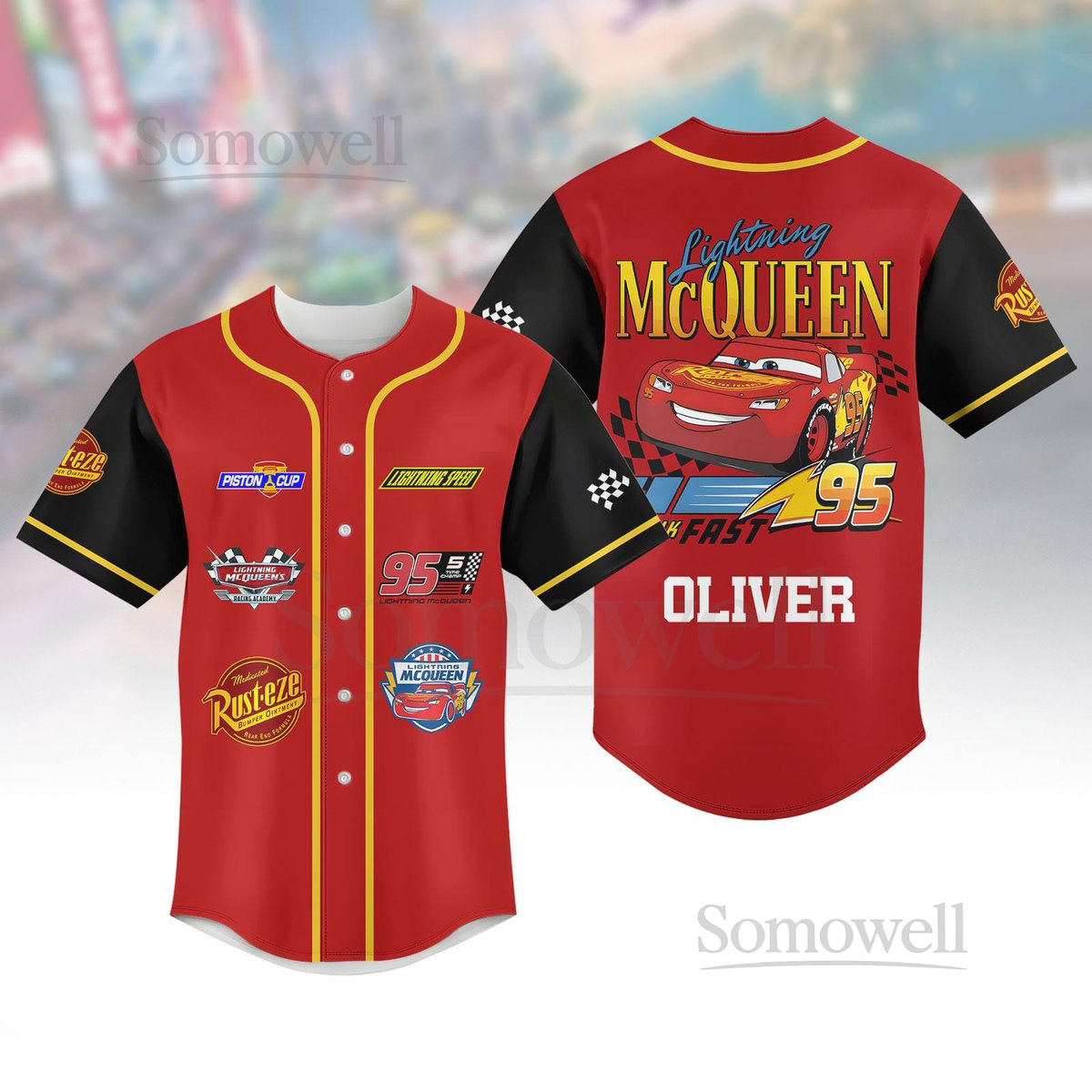 Custom Lightning Mcqueen Baseball Jersey Cars Movie Baseball Shirt WDW Family Vacation Shirt Piston Cup ShirtCars Land Jersey Shirt_20