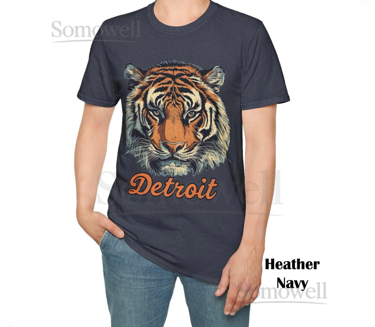 Detroit Tigers Vintage Gildan Tee Retro Detroit Baseball Shirt - 9 Sizes 12 Colors_255