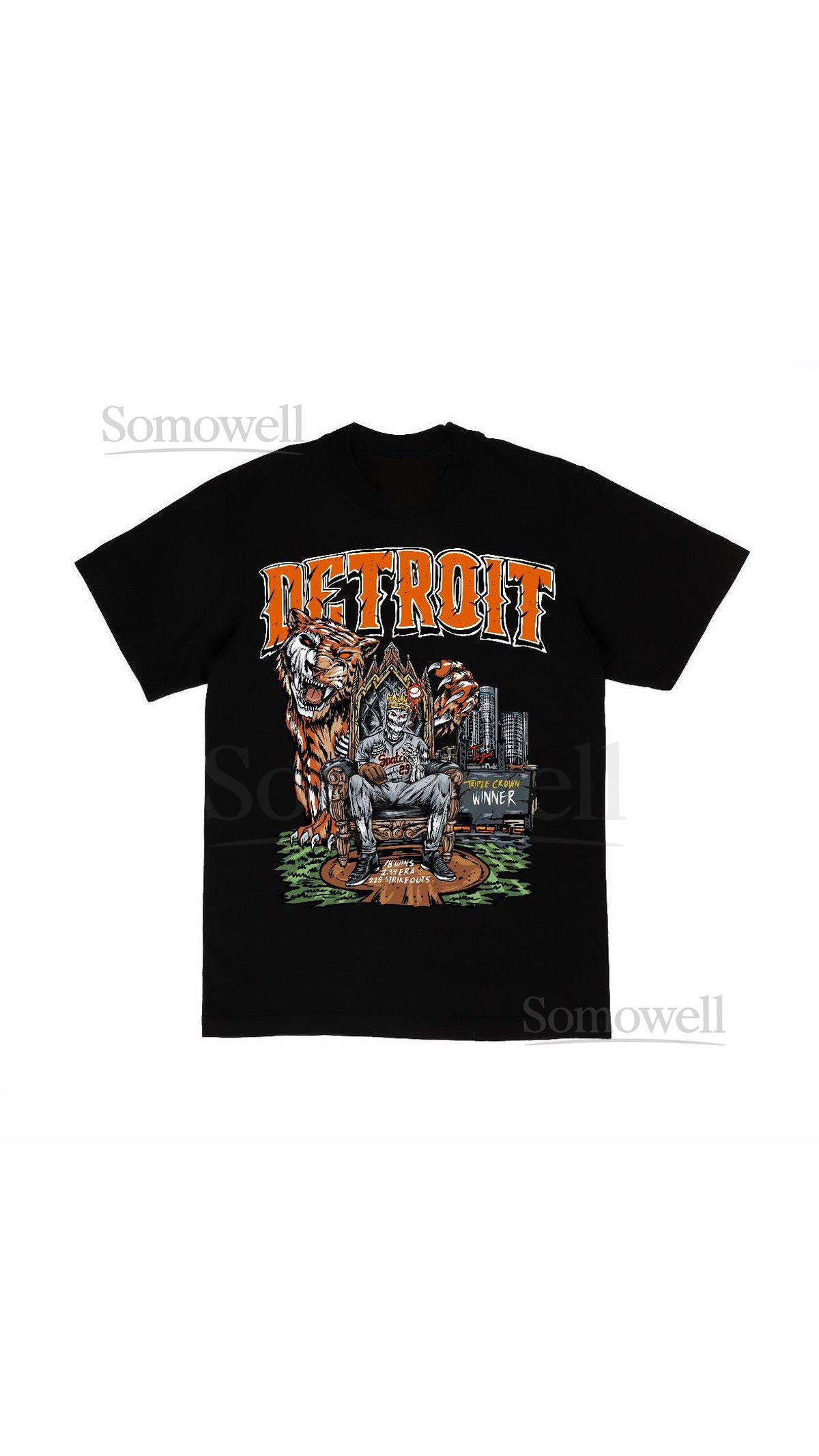Detroit Baseball Tiger Shirt - USA Cotton Heavyweight Tee_141