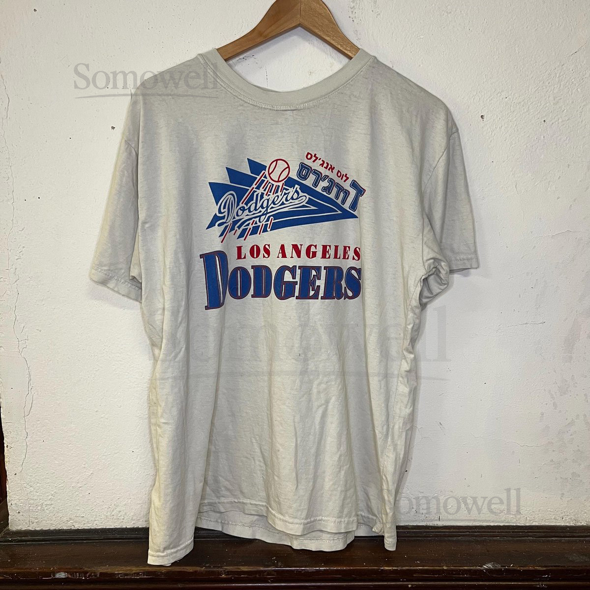 Vintage 90s Los Angeles Dodgers Hebrew Baseball T-shirt XL_1035