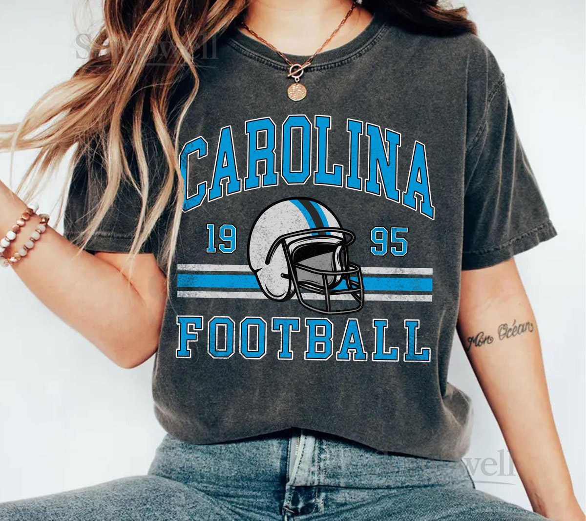 Comfort Colors Vintage Carolina Panth Football T-Shirt Vintage Style Carolina Football Panthers Fan Gift Carolina Game Day T-shirt_598