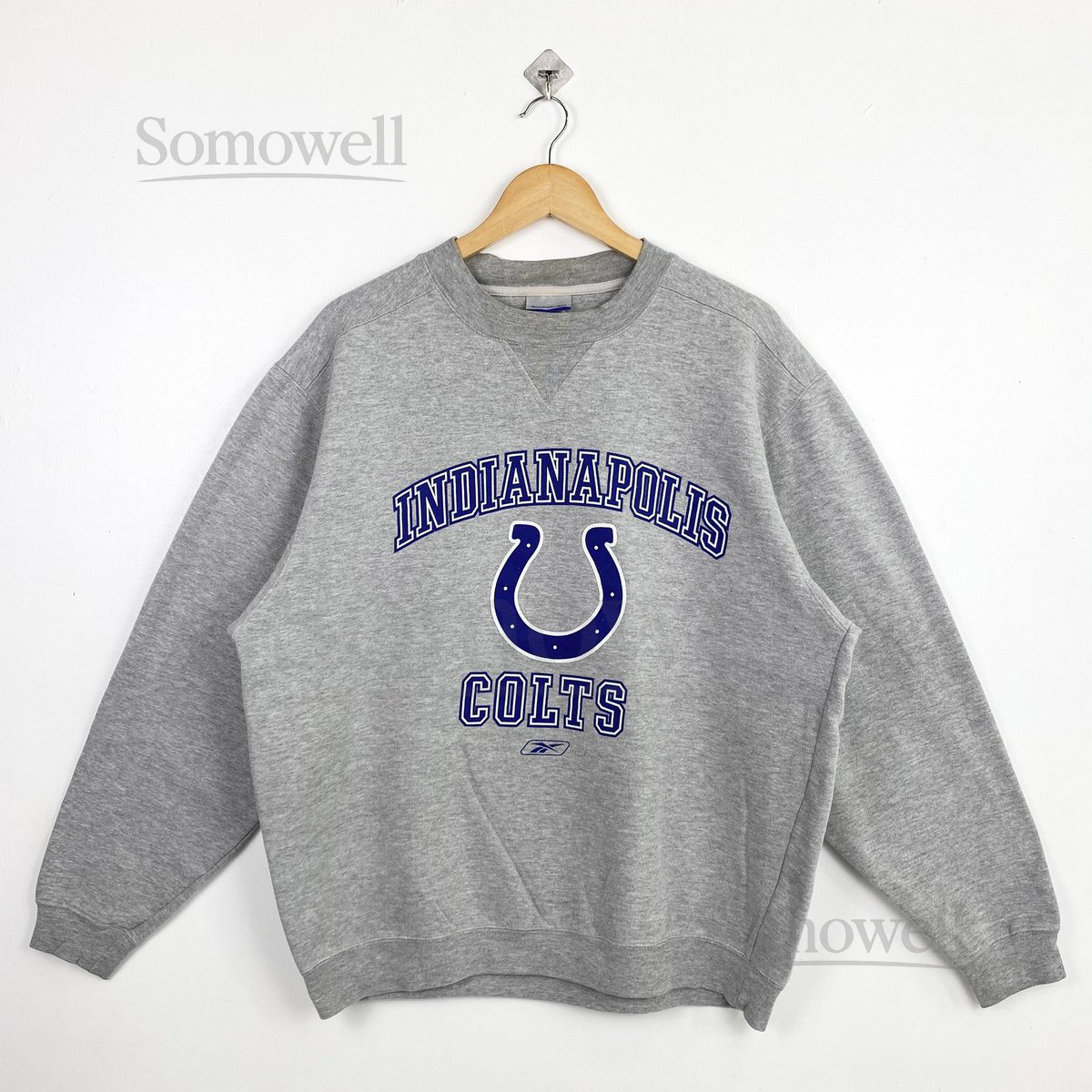 Vintage NFL Indianapolis Colts Crewneck Sweatshirt Print Logo Grey Color M_1022