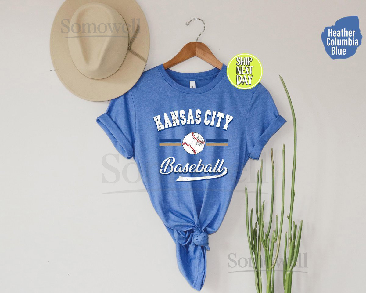 Kansas City Baseball Tshirt Baseball Fans T Shirt Vintage Baseball Tee KC Game Day Shirt Baseball Season Shirt Baseball Mama Gift -S046_353