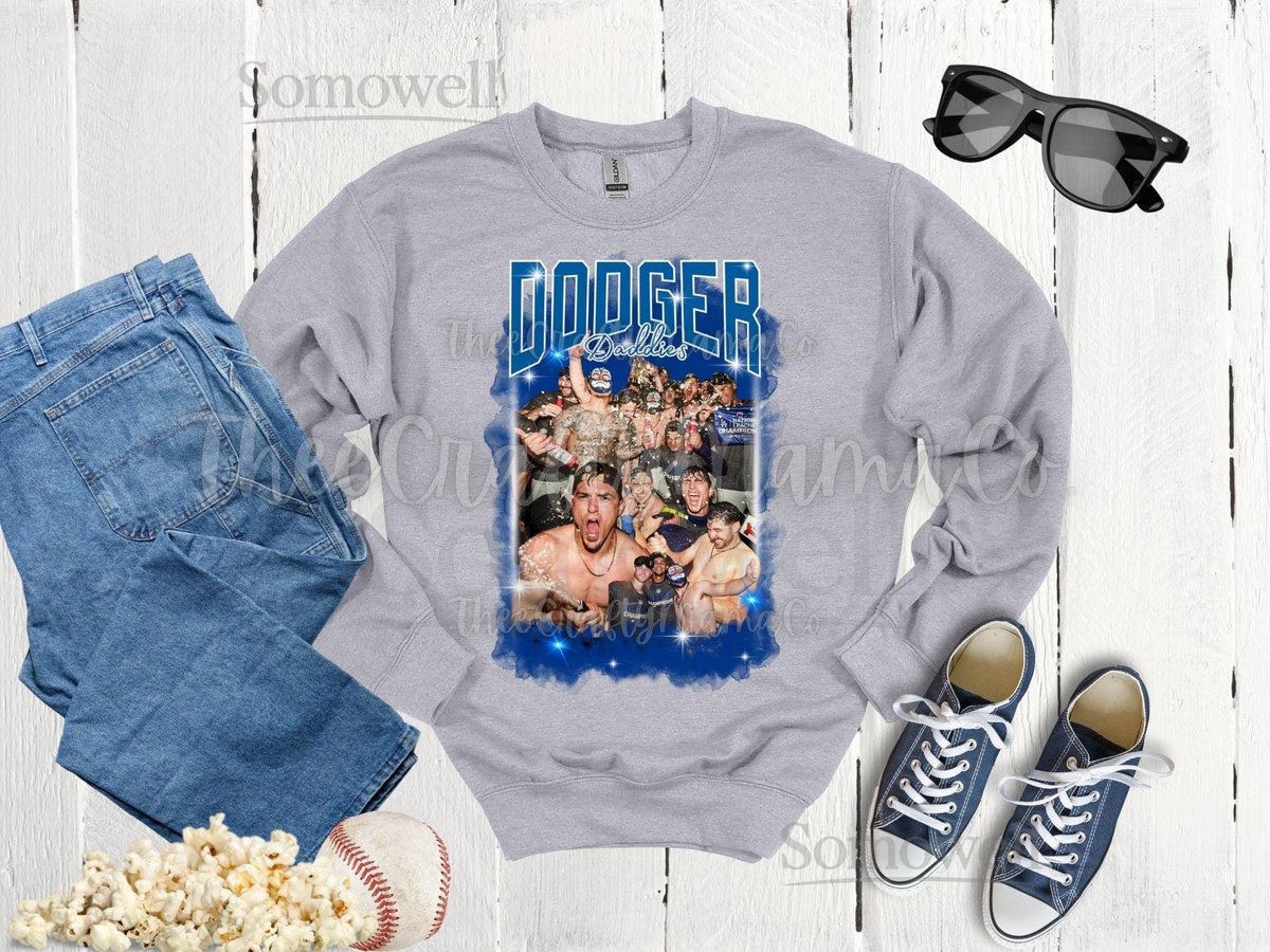 LA D Daddies Crew Neck Baseball Sweater_516